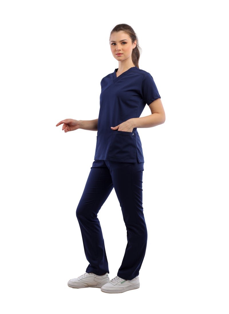 APEX Premium Scrub 1/2 Sleeve Female Dark Blue MIX C  - Image 2