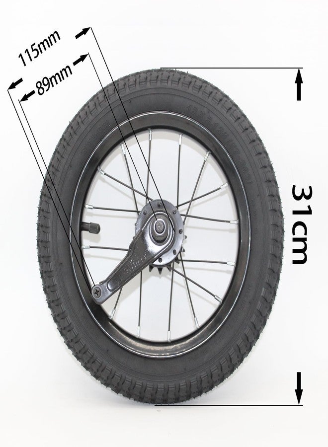 EIRONA 12 Inch Kids Bike Back Wheels Replacement with Solid Air Rubber Tire and Inner Tube, Bicycle Bike Wheels - Image 2