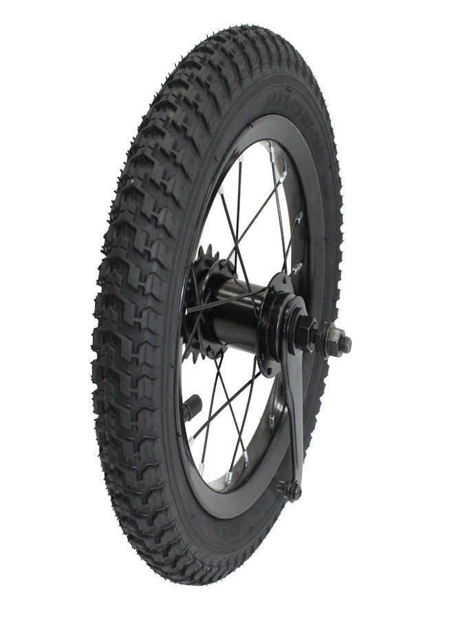 EIRONA 12 Inch Kids Bike Back Wheels Replacement with Solid Air Rubber Tire and Inner Tube, Bicycle Bike Wheels - Image 1