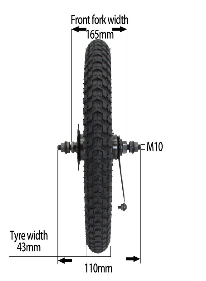 EIRONA 12 Inch Kids Bike Back Wheels Replacement with Solid Air Rubber Tire and Inner Tube, Bicycle Bike Wheels - Image 3