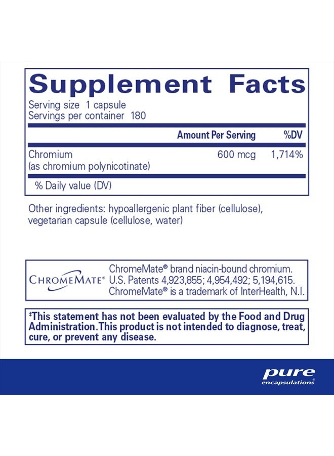 Pure Encapsulations ChromeMate GTF 600 - 180 Capsules - Image 2