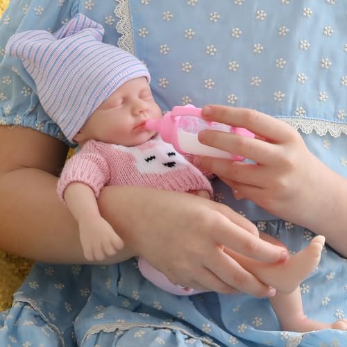 Mire & Mire Reborn Baby Dolls 12'' Girl Full Silicone Baby Doll Realistic-Newborn Baby Dolls That Look Real Sleeping Baby Doll - Image 5