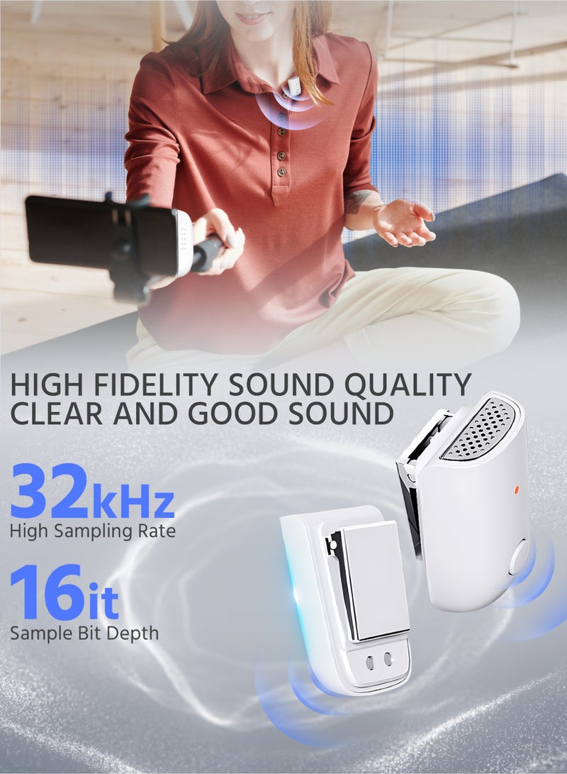 Wireless Lavalier Microphone for Phones - Plug-Play 2-Mic Set, Compatible with Type-C Android & iPhone, Auto Sync, Noise Reduction, 32kHz Clear Sound - Ideal for Video Recording, Interviews, Vlogs, Live Streaming - Image 5