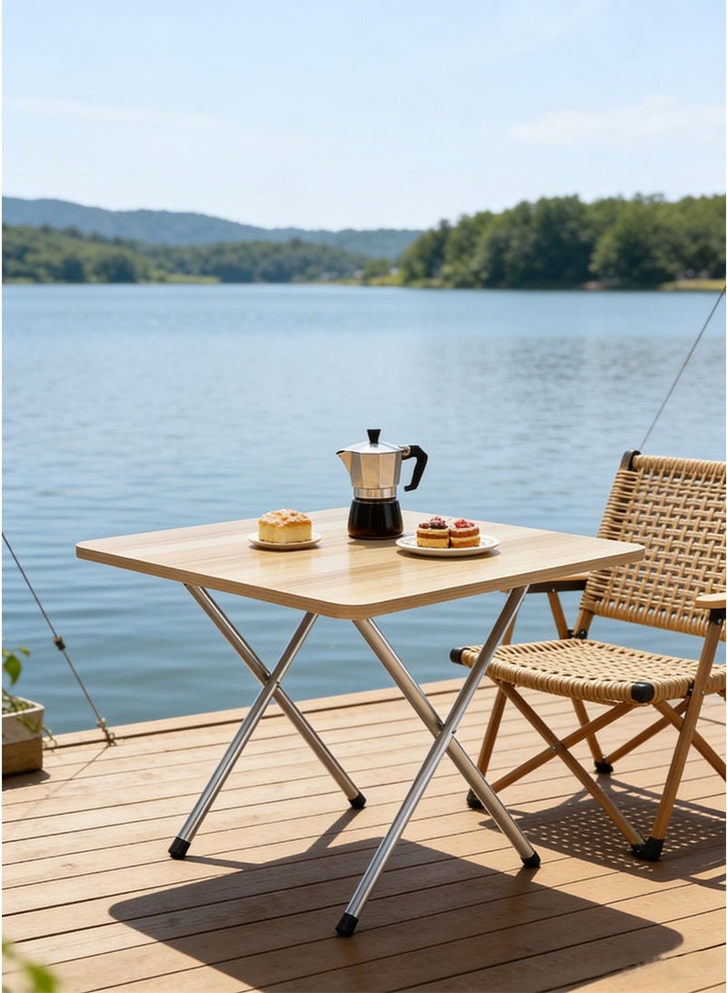 تابيت 60x60x72cm طاولة قابلة للطي ، طاولة التخييم قابلة للطي ذات 4 مقاعد ، طاولة طعام مربع قابلة للطي ، طاولة نزهة في الهواء الطلق ، خشب طاولة قابلة للطي حديثة بسيطة مكتب المطبخ المنزلي للمساحة الصغيرة (الجوز) - Image 1