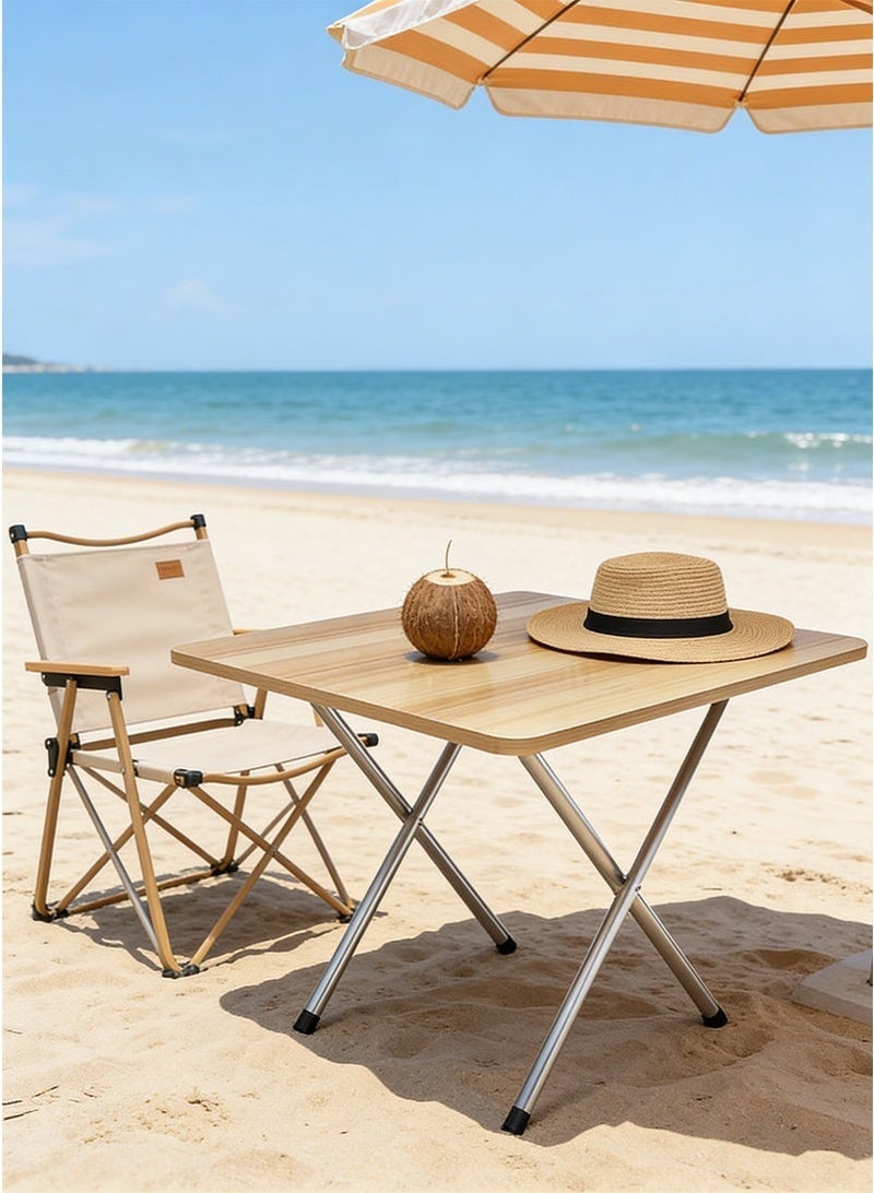 تابيت 60x60x72cm طاولة قابلة للطي ، طاولة التخييم قابلة للطي ذات 4 مقاعد ، طاولة طعام مربع قابلة للطي ، طاولة نزهة في الهواء الطلق ، خشب طاولة قابلة للطي حديثة بسيطة مكتب المطبخ المنزلي للمساحة الصغيرة (الجوز) - Image 2