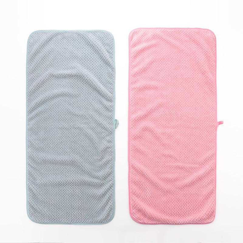 Homestic 2 Piece Hand Towel Set|280 GSM|Gtm & Workout Towels|Super Absorbent & Antibacterial Treatment|Small Size, Travel Friendly (Green & Pink) - Image 2