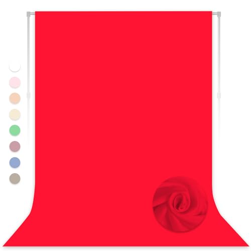 LYLYCTY Red Backdrop for Photoshoot, Professional Photo Backdrop Background Curtain for Product Photography, Portraits, Wedding, Party, Live Streaming Video Recording 5X7 FT (Background Only) - Image 1