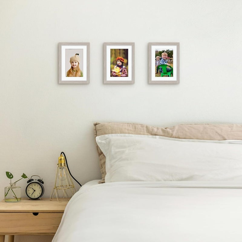 Picrit 5x7 Picture Frame for Wall Mounting or Table Top Display, Set of 12, Display 4x6 with Mat or 5x7 Without Mat, Gray. - Image 4