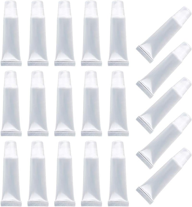 AKIRO 15 ml Empty Refillable Mini Clear Lip Gloss Balm Cosmetic Containers Makeup Accessories Soft Empty Tubes 20 Pcs