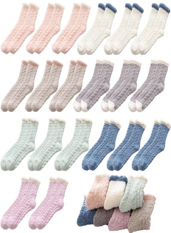 Tergy 20 Pairs Fuzzy Socks Soft Cozy Fluffy Warm Winter Sleep Plush Bed Socks Microfiber Slipper Fleece Socks for Women - Image 1