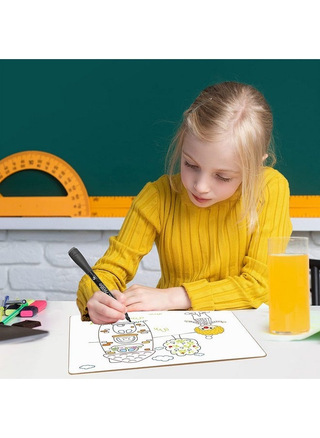 Scribbledo 12 Small White Board Dry Erase Boards Classroom Pack Mini White Boards 9X12” Double Sided Personal Whiteboards For Students Teachers School Supplies Lapboards Mini Whiteboard Erasers Incl  - Image 3
