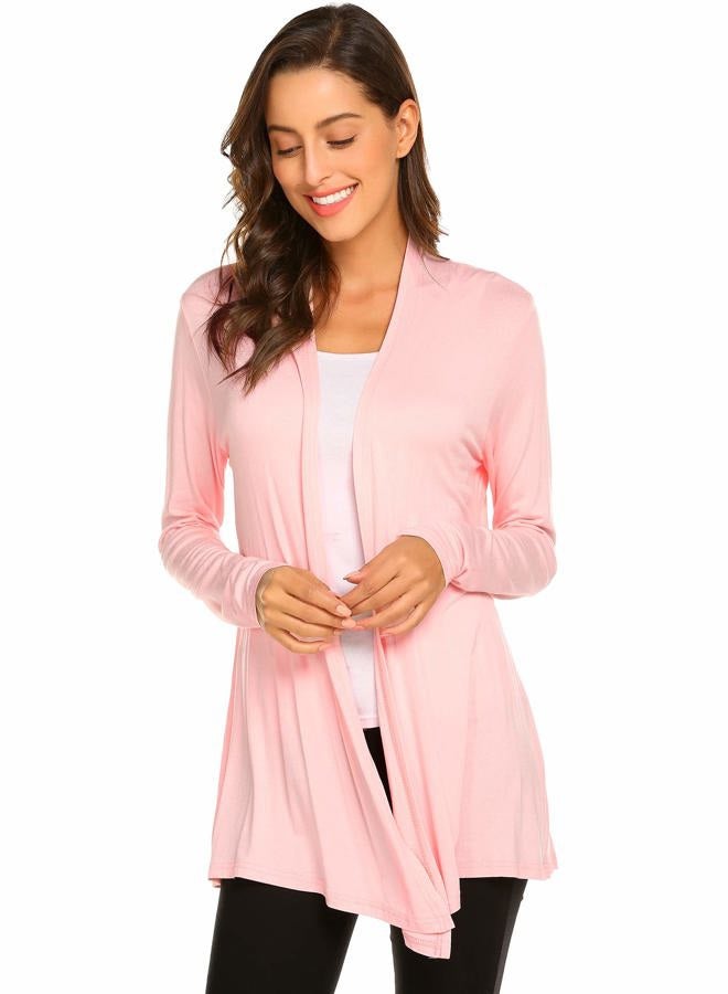 Newchoice Womens Summer Casual Lightweight Long Sleeve Cardigans Soft Drape Open Front Loose Kimono Cardigans Coverups (Light Pink, S) - Image 2