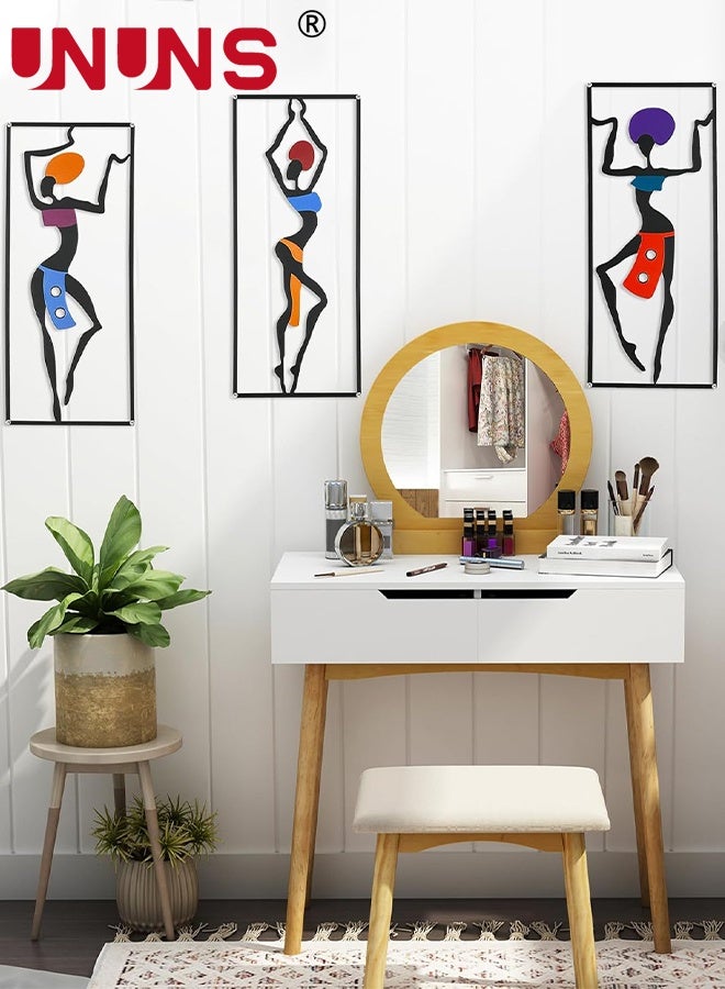 UNUNS Metal Wall Art,African Wall Decor Art,Metal Wall Aesthetic Corridor Decor Accessories,Wall Hanging Decor,Ethnic Dance Style Painting Wall Decor,Suitable for Home Living Room Bedroom and Bathroom,58.6X42CM - Image 5