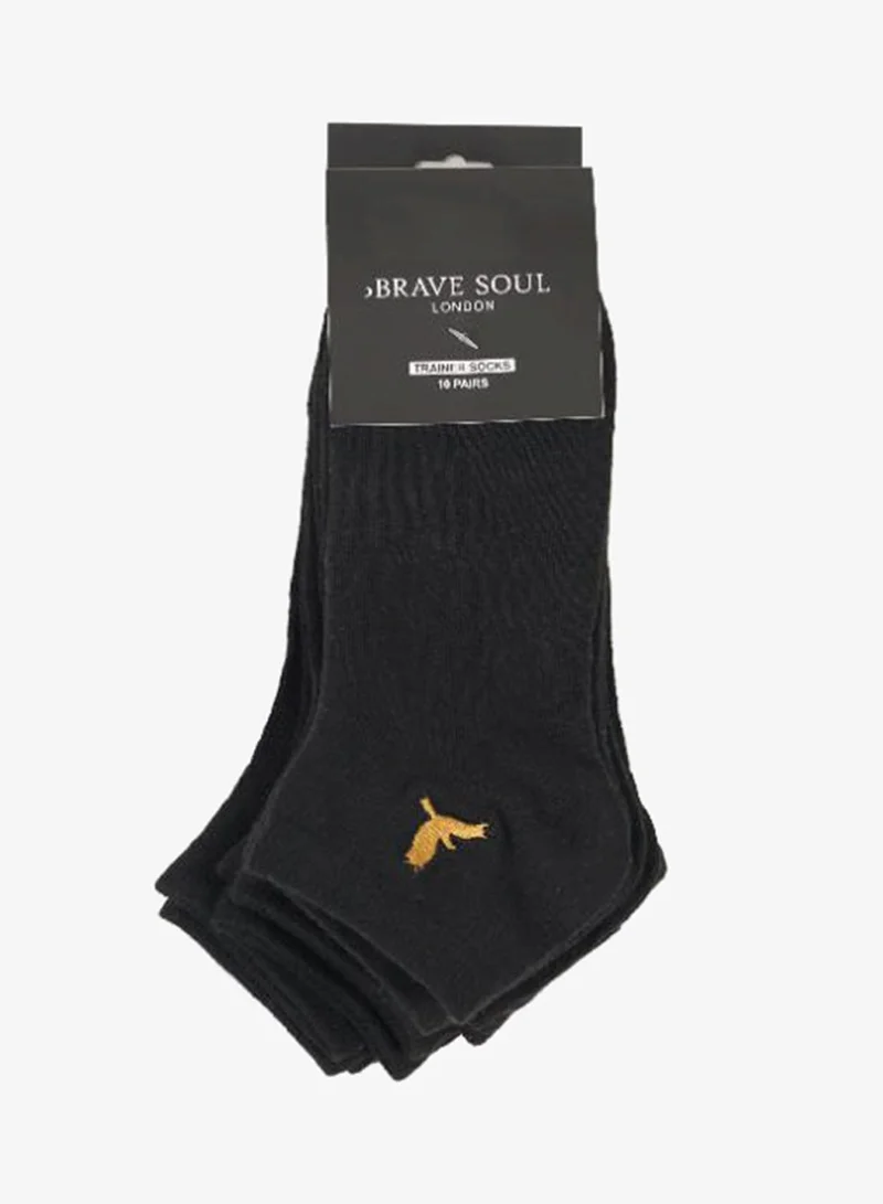 MENS 10 PACK SOCKS WITH EMBROIDERY DETAILS