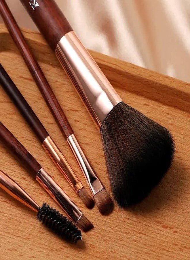 BANIRA Professional Face & Eye Brush Set of 5 Synthetic Fibres | Easy Blending - Image 3