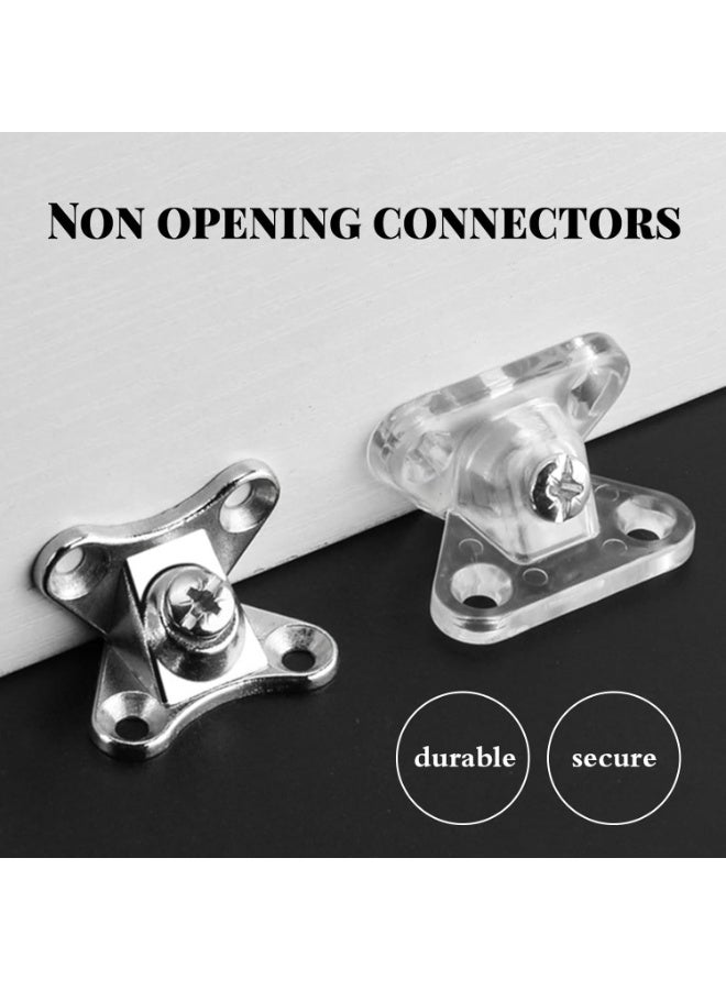 مجموعة موصلات دعامة زاوية الفراشة - مفصلات تفكيك من الفولاذ المقاوم للصدأ للأثاث، دعامات زاوية رمز الزاوية، غير قابلة للفتح، تثبيت لولبي متين، حزمة مكونة من 10 قطع - Image 5