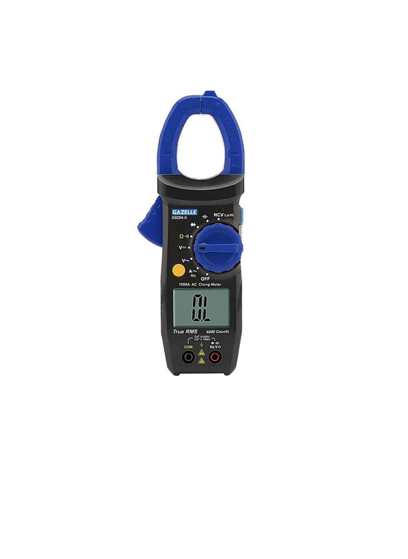 Gazelle AC Digital Clamp Meter, 1000V, 33mm Jaw, CAT II 1000V/CAT III 600V  - Image 1