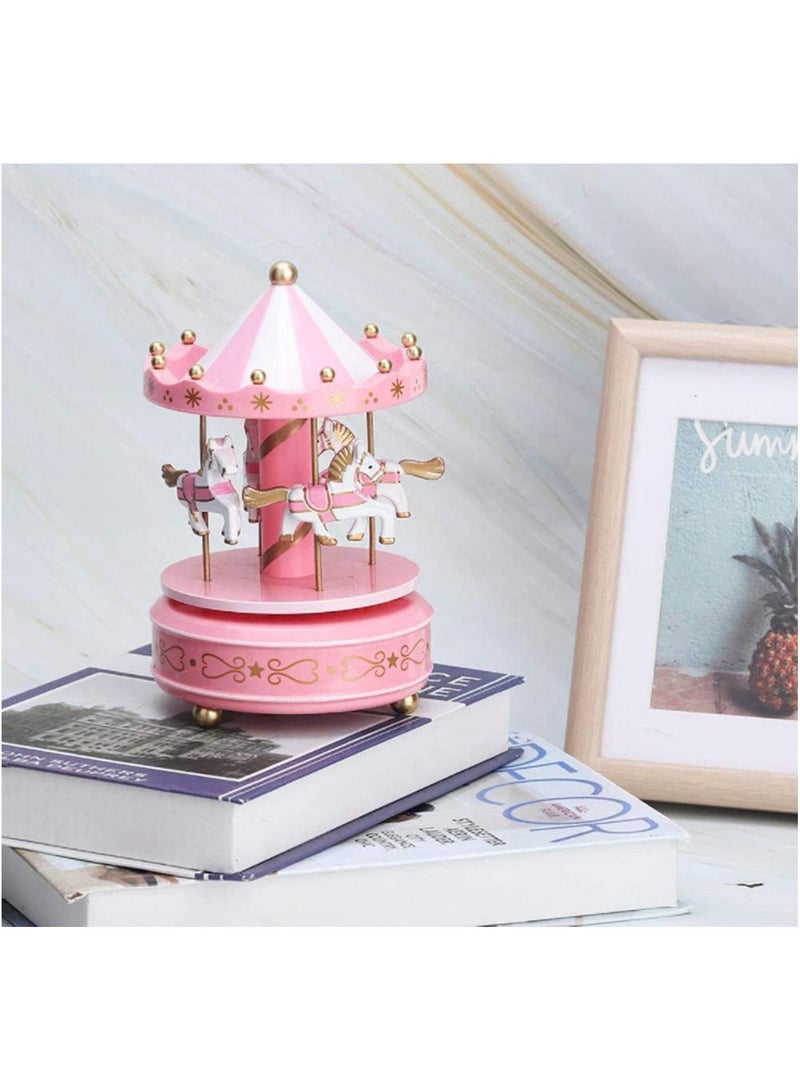 Musical Carousel Horse Wooden Carousel Music Box Home Decor