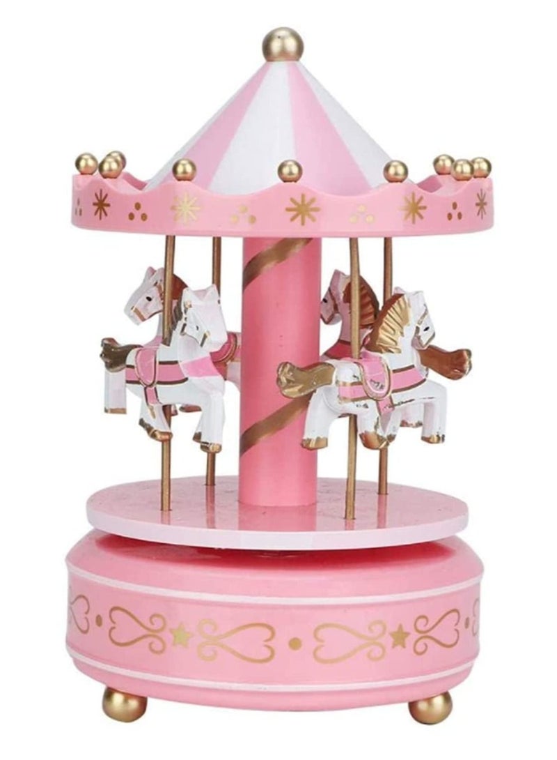 Musical Carousel Horse Wooden Carousel Music Box Home Decor