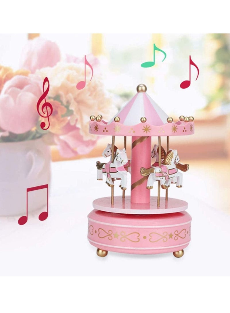 Musical Carousel Horse Wooden Carousel Music Box Home Decor