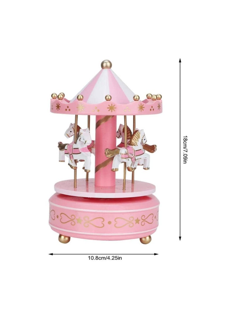 Musical Carousel Horse Wooden Carousel Music Box Home Decor