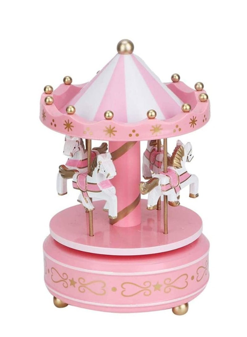 Musical Carousel Horse Wooden Carousel Music Box Home Decor