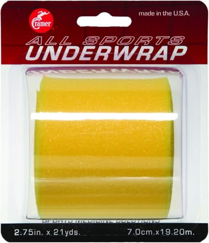 Cramer Tape Underwrap, Single Roll, Yellow, Non-Latex Pre Wrap to Protect Skin from Irritation and Discomfort Caused by Athletic Tape, Tearable Sports Wrap, Non-Adhesive, 2.75" x 21 Yards - Image 1