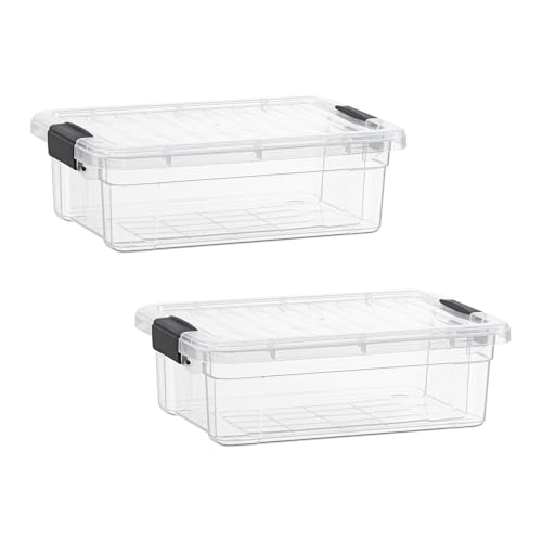 Superio Clear Storage Boxes with Lids 45 Quart Plastic Container Bins for Organizing Stackable Crates BPA Free Non Toxic Odor Free Organizers for Home Office School and Dorm 2 Pack - Image 1