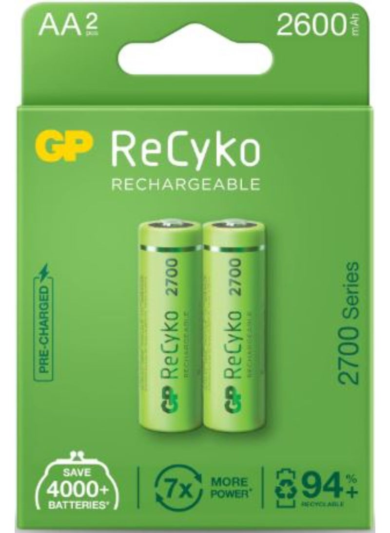 GP Rechargeable  Batteries AA 1.2 V 2600 mAh Pack of 2