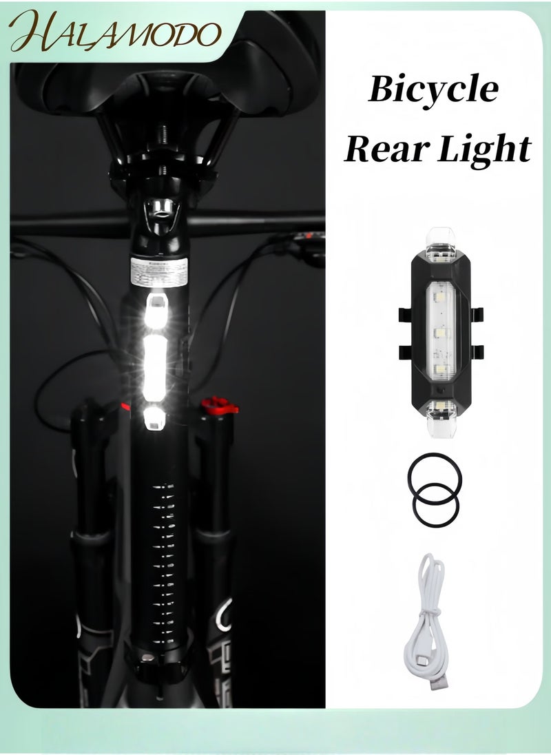 هالامودو مصباح خلفي للدراجات قابل للشحن عن طريق USB يوفر إضاءة آمنة وضوء تحذيري بثلاثة أوضاع للإضاءة للدراجات الجبلية والتنبيه في الليل - Image 1