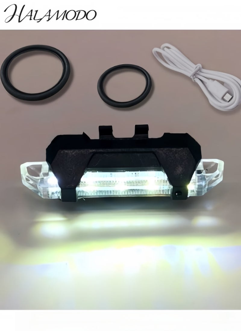 هالامودو مصباح خلفي للدراجات قابل للشحن عن طريق USB يوفر إضاءة آمنة وضوء تحذيري بثلاثة أوضاع للإضاءة للدراجات الجبلية والتنبيه في الليل - Image 2