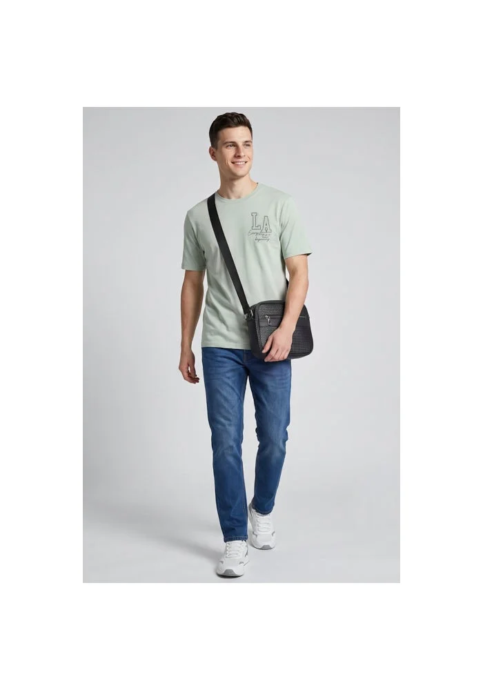 أر أند بي Printed T-Shirt with Crew Neck and Short Sleeves