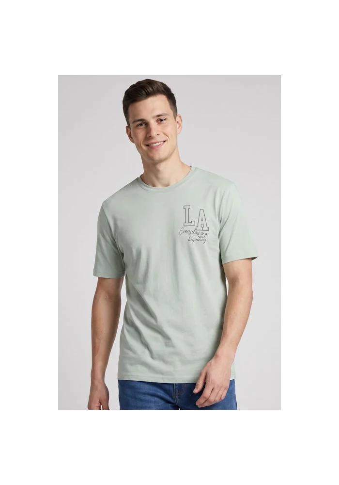 أر أند بي Printed T-Shirt with Crew Neck and Short Sleeves