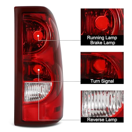 Daume Tail Lights Assembly for 2003-2006 Chevy Silverado - Rear Brake Lamps for Driver and Passenger Sides - Image 2