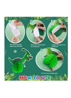 KASTWAVE Centerpieces, KASTWAVE Dinosaur Party Honeycomb Table 3D Dinosaur Center Piece Table Topper Dinosaur Birthday Party Supplies Dinosaur Theme Baby Decorations Boy Birthday Party Supplies (9 Pcs)  - Image 3