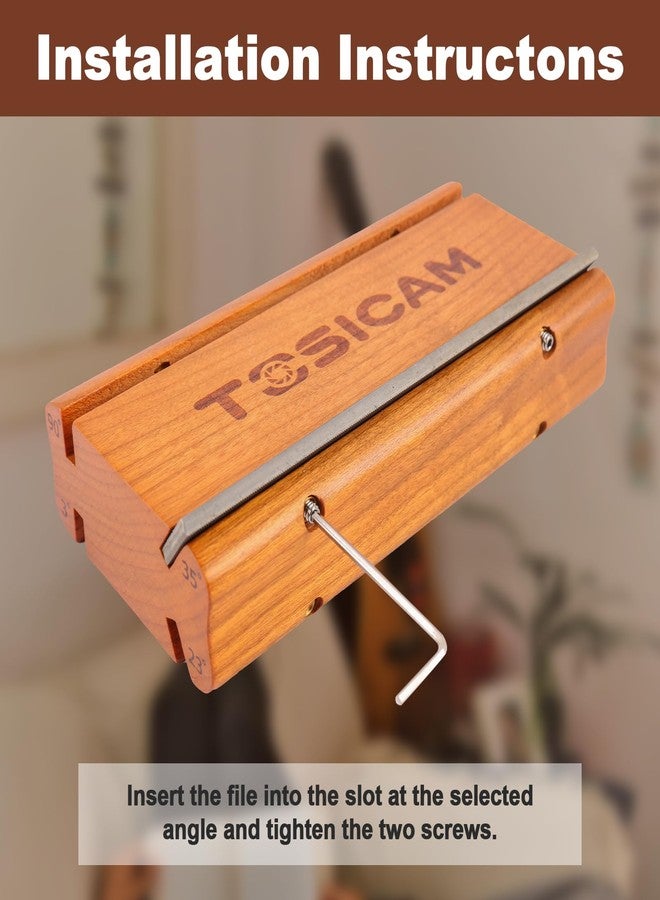 TOSICAM Guitar Fret End Beveling File, 4 in 1 3/23/35/90 Degree fret file - Guitar Bass Fret End Dressing, Guitar Fret Crowning End Bevel File Luthier Tools for Rounding, Shaping and Deburring (1) - Image 3