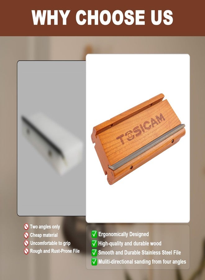 TOSICAM Guitar Fret End Beveling File, 4 in 1 3/23/35/90 Degree fret file - Guitar Bass Fret End Dressing, Guitar Fret Crowning End Bevel File Luthier Tools for Rounding, Shaping and Deburring (1) - Image 5
