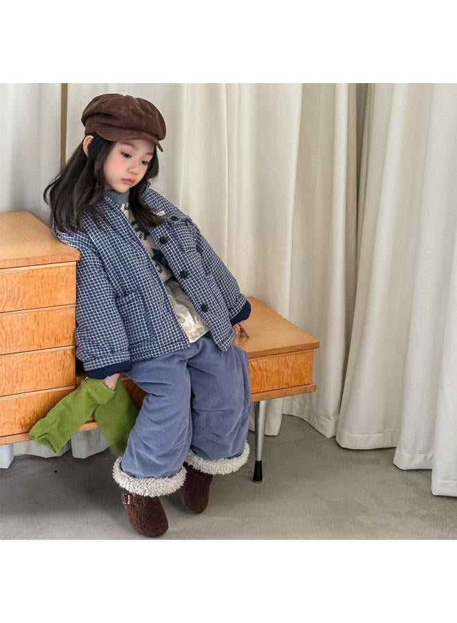 ملابس الأطفال للخريف والشتاء بنمط كوري جديد بنطلونات من الف fleece بنطلونات هارم للفتيات بنطلونات للأولاد - Image 4