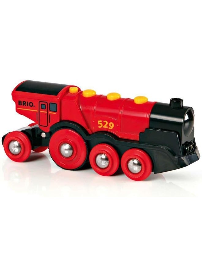 Brio محرك القطار الأحمر القوي من بريو – محرك قطار يعمل بالبطارية مع أضواء وأصوات – متوافق مع سكك حديد بريو العالمية – لعبة للأطفال من عمر 3 سنوات فما فوق | 33592-B - Image 5