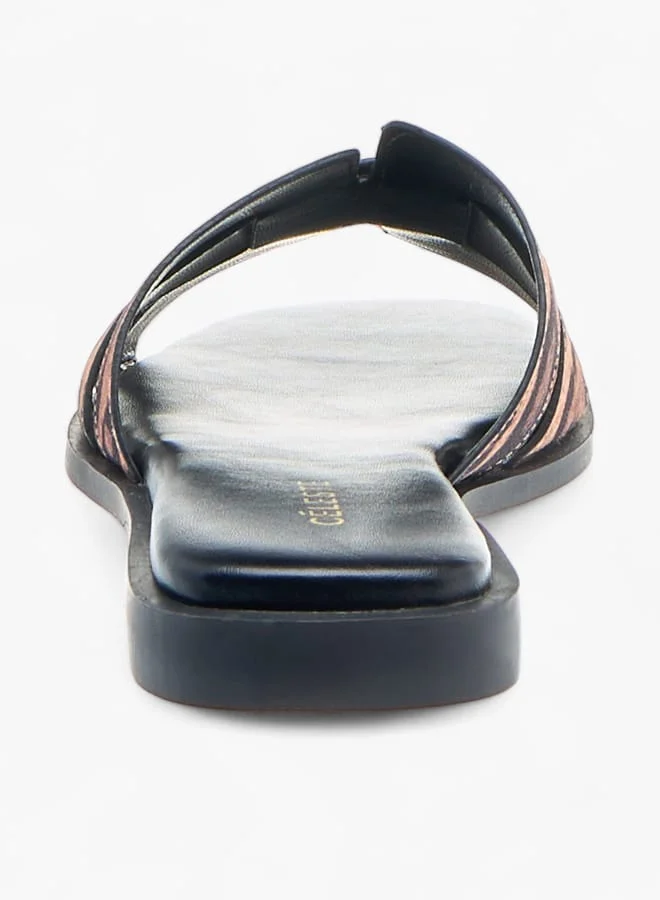 سيليست صنادل نسائية سهلة الارتداء بلون سادة