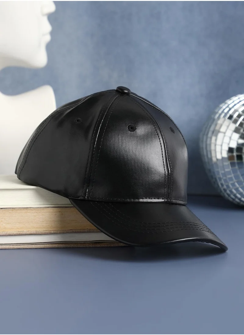 صوص هاوت Haute Sauce Women's Solid Baseball Cap For Outdoor Everyday Wear | One-Size | Black Colour | Solid Pattern | UV Protection | Lightweight | Packable | Casual Headwear For Women & Girls