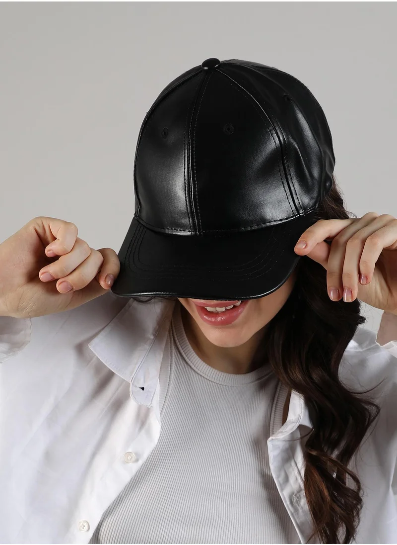 صوص هاوت Haute Sauce Women's Solid Baseball Cap For Outdoor Everyday Wear | One-Size | Black Colour | Solid Pattern | UV Protection | Lightweight | Packable | Casual Headwear For Women & Girls