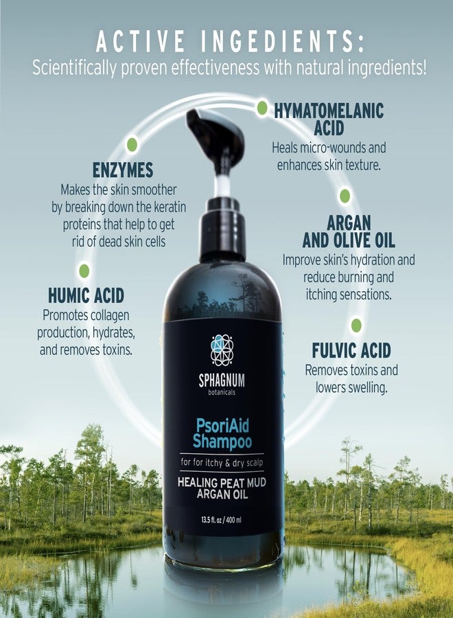 Sphagnum Botanicals Psoriasis Shampoo and Conditioner Set - Peat Mud Therapy for Red & Itchy Scalp with Tea Tree Oil, No Coal Tar. For Both Men and Women. 2 x 13.5 Oz - Image 3