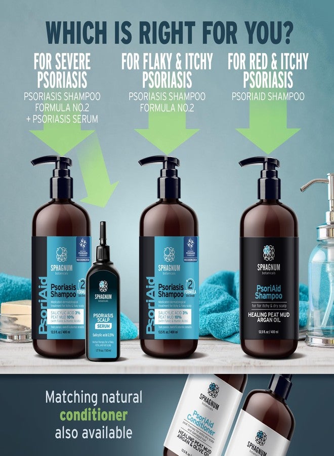 Sphagnum Botanicals Psoriasis Shampoo and Conditioner Set - Peat Mud Therapy for Red & Itchy Scalp with Tea Tree Oil, No Coal Tar. For Both Men and Women. 2 x 13.5 Oz - Image 4