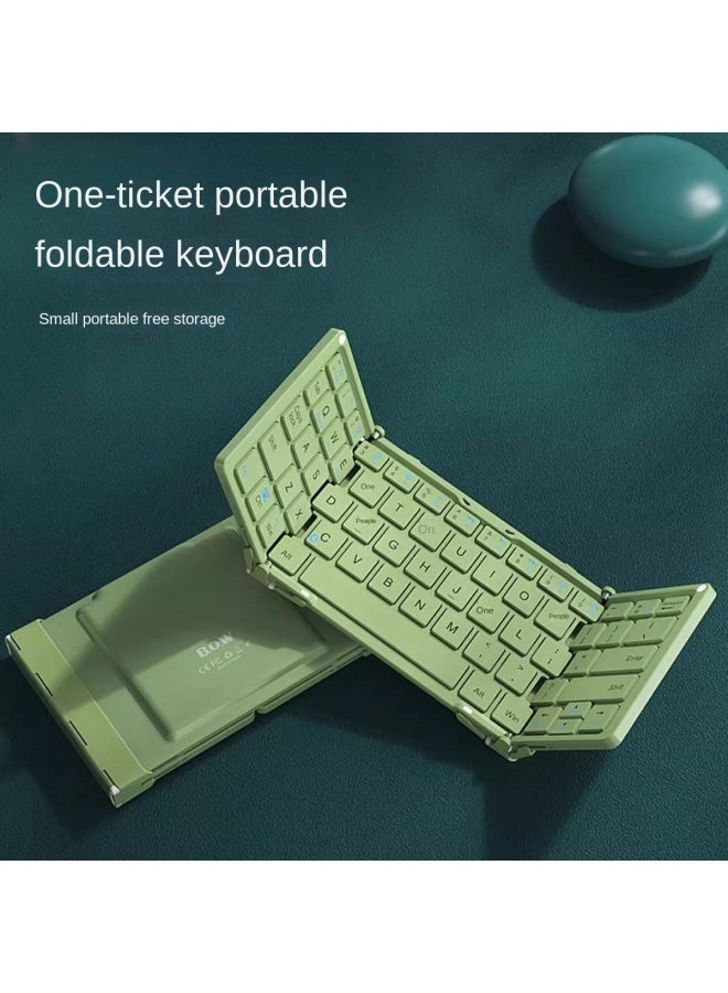 بي.أو.دب لوحة مفاتيح لاسلكية قابلة للطي مع شحن بلوتوث، عالمية للكمبيوتر اللوحي والهاتف والكمبيوتر، مجموعة محمولة من لوحة المفاتيح والماوس - Image 2