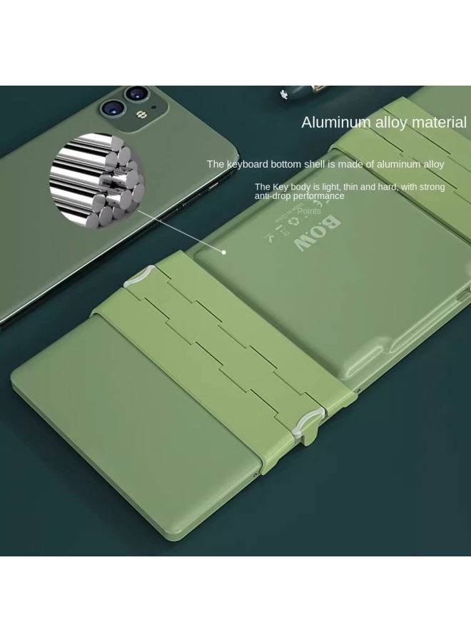 بي.أو.دب لوحة مفاتيح لاسلكية قابلة للطي مع شحن بلوتوث، عالمية للكمبيوتر اللوحي والهاتف والكمبيوتر، مجموعة محمولة من لوحة المفاتيح والماوس - Image 4