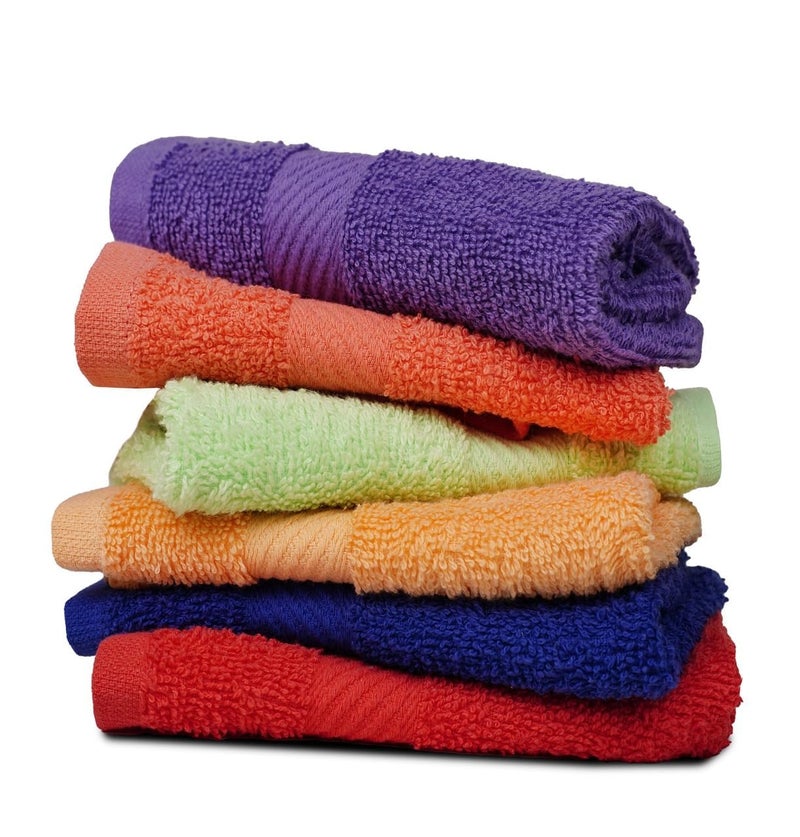 ZUPERIA 100% Cotton Bath Wash Cloths 24 Pack - 12" x 12"- Highly Absorbent Soft Washcloths for Face, Gym Towels, Hotel Spa Quality, Reusable Multipurpose (Dark, Light & Bright Colors) - Image 2