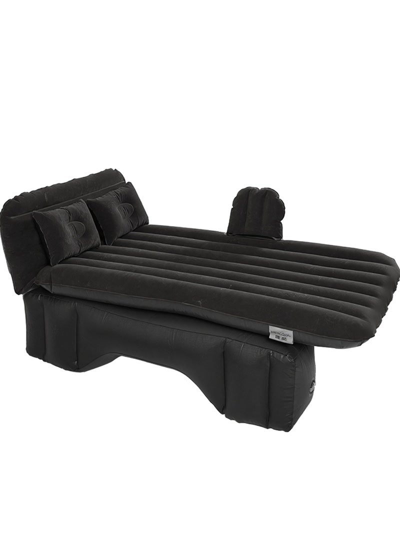 Manful Inflatable Mattress with Pump Portable Outdoor Air Mattress Foldable Single Thickened Flocking Mattress for Outdoor and Home  - Image 1