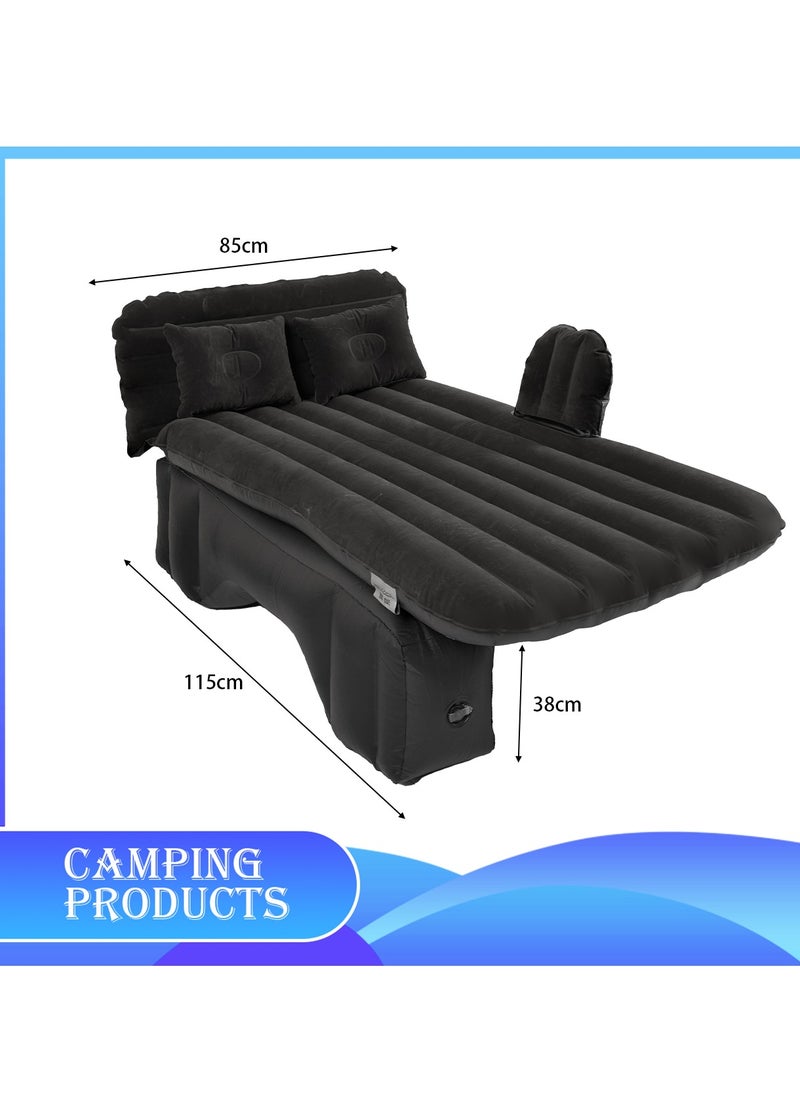 Manful Inflatable Mattress with Pump Portable Outdoor Air Mattress Foldable Single Thickened Flocking Mattress for Outdoor and Home  - Image 4