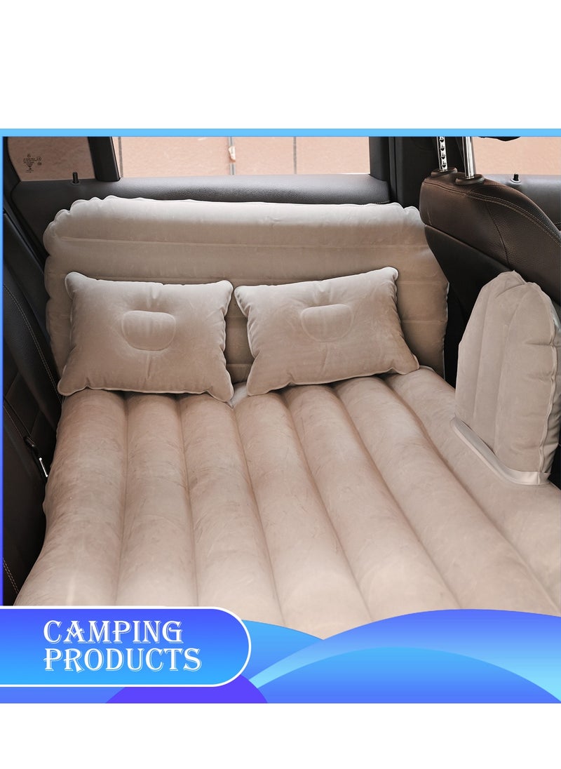 Manful Inflatable Mattress with Pump Portable Outdoor Air Mattress Foldable Single Thickened Flocking Mattress for Outdoor and Home  - Image 5